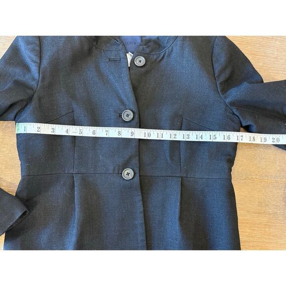 J.CREW Black Wool Silk Scallop Neck Jacket Blazer Top Women's Size 2 - Picture 11 of 11